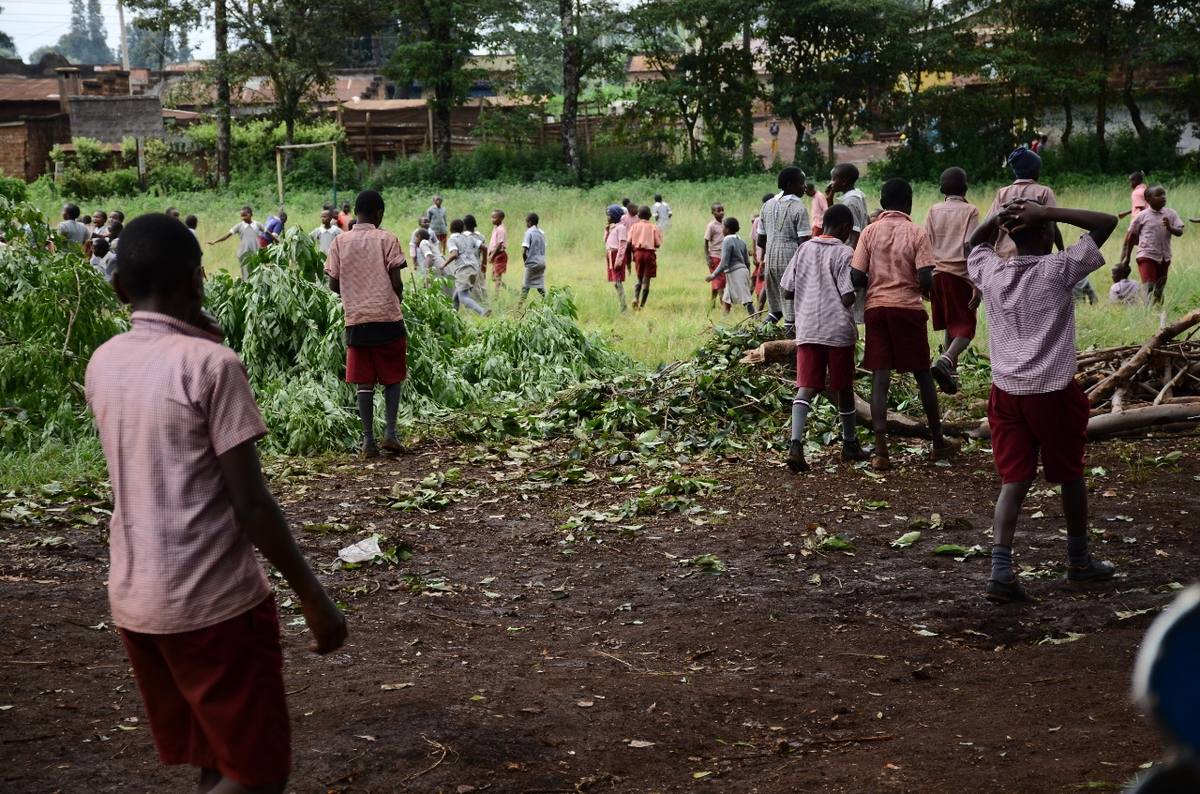 Group of students playing during break