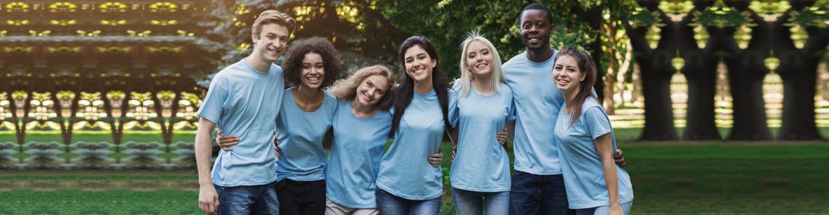 Group of volunteers smiling